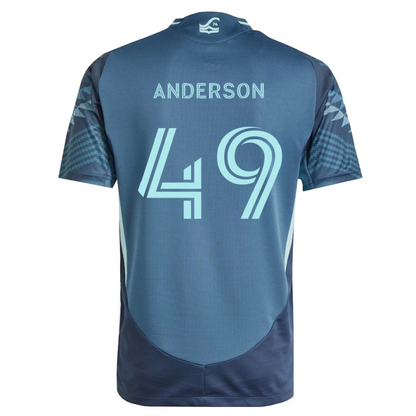 Danxen Bambino Maglia Hunter Anderson #49 Blu Navy Verde Kit Gara Away 2026/27 Maglietta