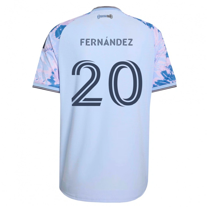 Danxen Bambino Maglia Nick Fernández #20 Blu Reale Bianco Nero Kit Gara Away 2026/27 Maglietta
