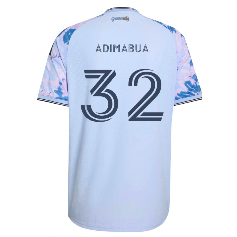 Danxen Bambino Maglia Nonso Adimabua #32 Blu Reale Bianco Nero Kit Gara Away 2026/27 Maglietta