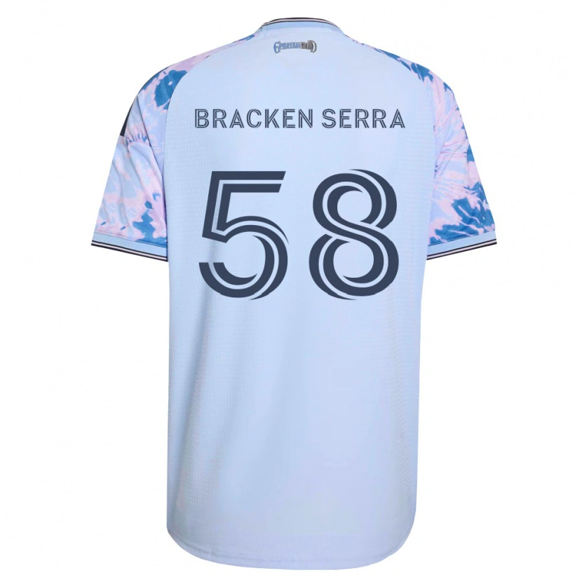 Danxen Bambino Maglia Gabriel Bracken Serra #58 Blu Reale Bianco Nero Kit Gara Away 2026/27 Maglietta
