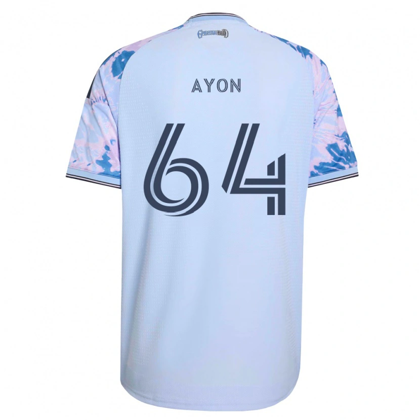 Danxen Bambino Maglia Jerry Ayon #64 Blu Reale Bianco Nero Kit Gara Away 2026/27 Maglietta
