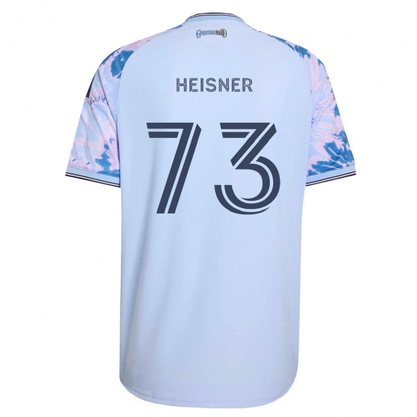 Danxen Bambino Maglia Jacob Heisner #73 Blu Reale Bianco Nero Kit Gara Away 2026/27 Maglietta