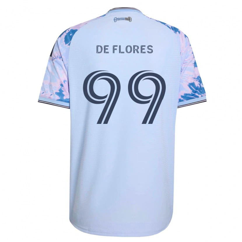 Danxen Bambino Maglia Shane De Flores #99 Blu Reale Bianco Nero Kit Gara Away 2026/27 Maglietta