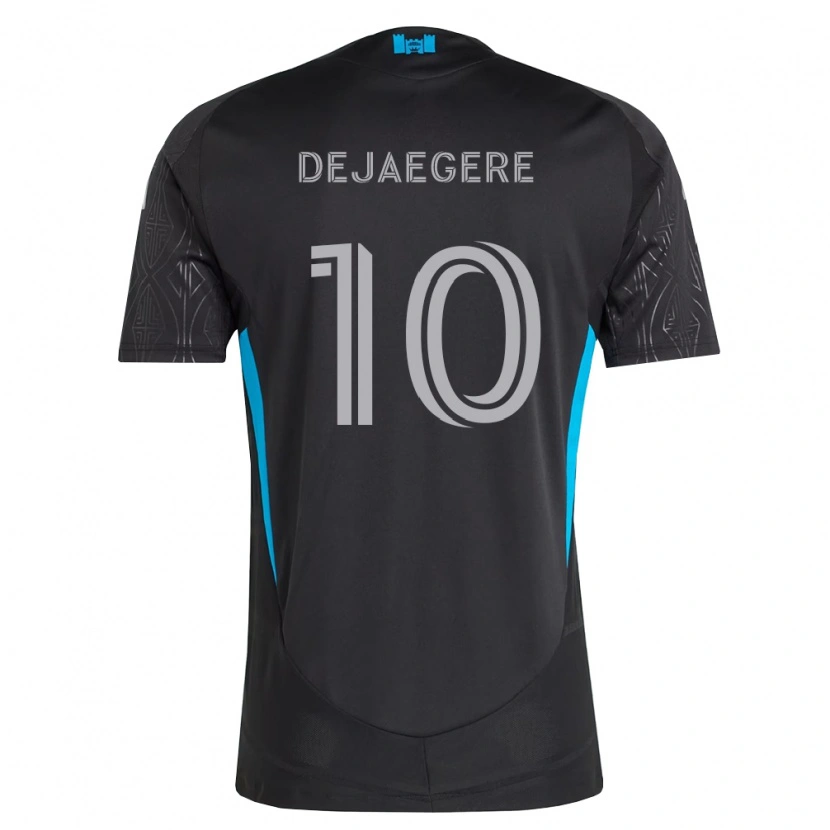 Danxen Bambino Maglia Brecht Dejaegere #10 Nero Bianco Azzurro Kit Gara Away 2026/27 Maglietta