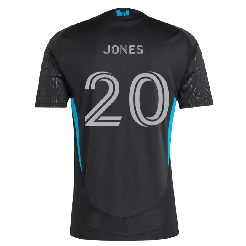 Danxen Bambino Maglia Derrick Jones #20 Nero Bianco Azzurro Kit Gara Away 2026/27 Maglietta