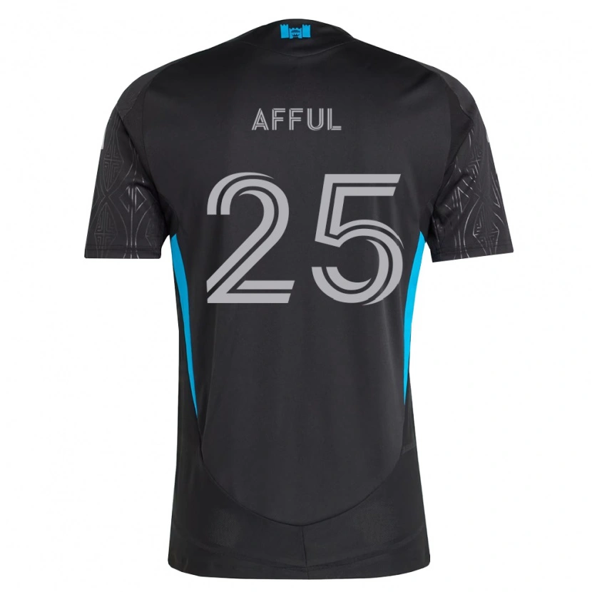 Danxen Bambino Maglia Harrison Afful #25 Nero Bianco Azzurro Kit Gara Away 2026/27 Maglietta