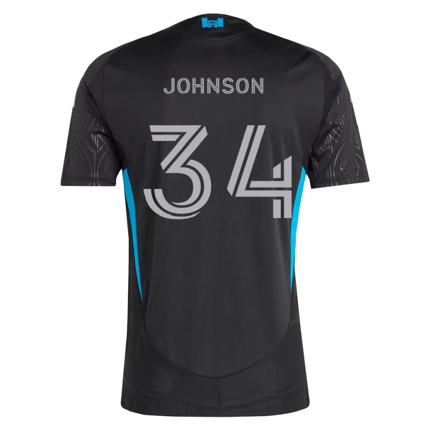 Danxen Bambino Maglia Andrew Johnson #34 Nero Bianco Azzurro Kit Gara Away 2026/27 Maglietta