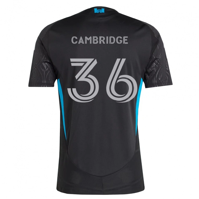 Danxen Bambino Maglia Brandon Cambridge #36 Nero Bianco Azzurro Kit Gara Away 2026/27 Maglietta