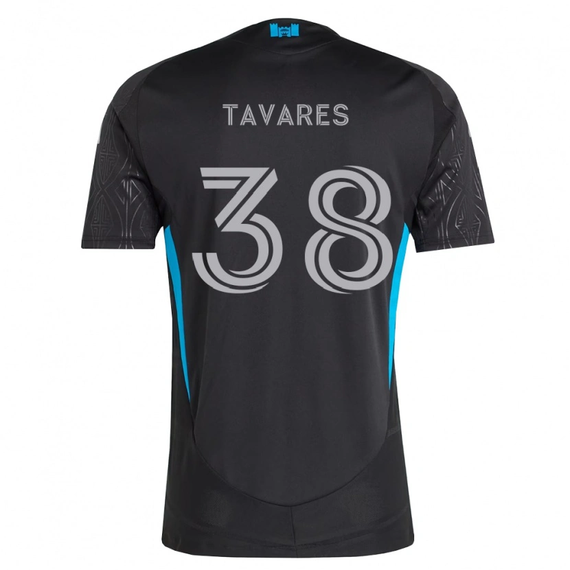 Danxen Bambino Maglia Iuri Tavares #38 Nero Bianco Azzurro Kit Gara Away 2026/27 Maglietta