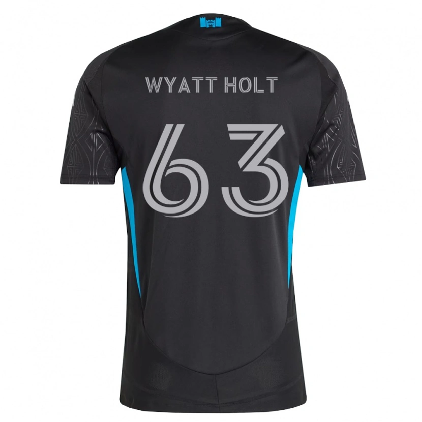 Danxen Bambino Maglia Wyatt Holt #63 Nero Bianco Azzurro Kit Gara Away 2026/27 Maglietta