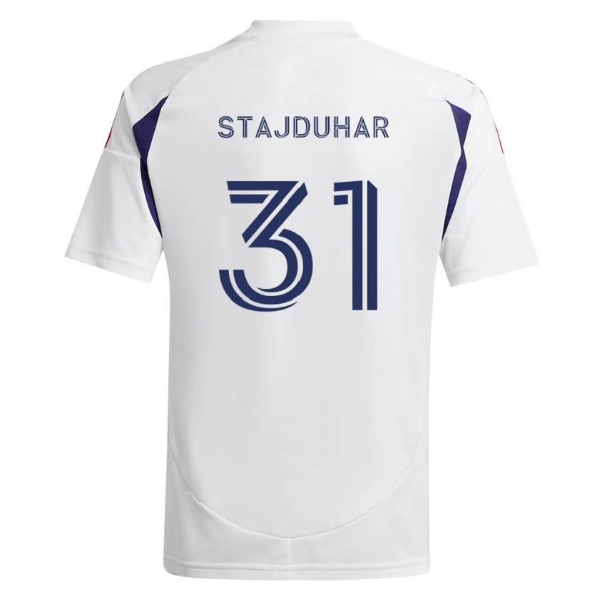 Danxen Bambino Maglia Mason Stajduhar #31 Blu Reale Rosso Marrone Kit Gara Away 2026/27 Maglietta
