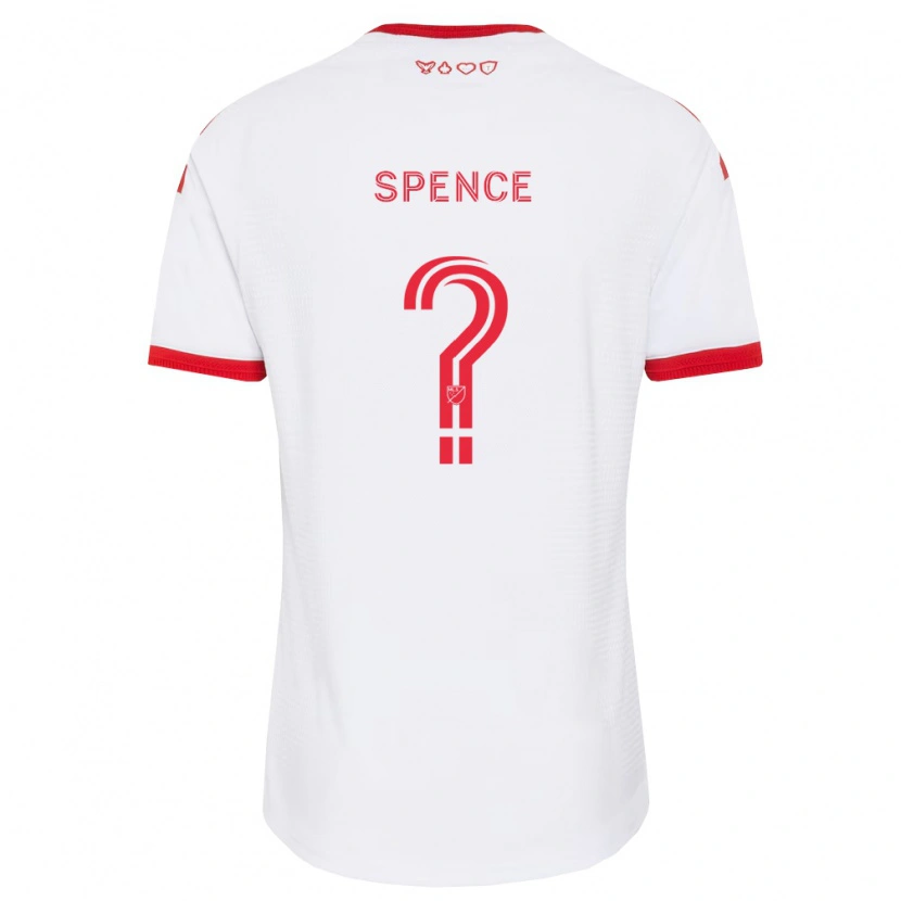 Danxen Bambino Maglia Jourdan Spence #0 Bianco Rosso Nero Kit Gara Away 2026/27 Maglietta