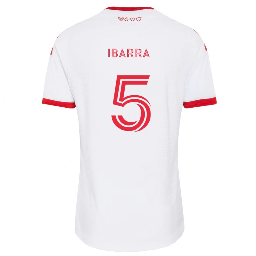 Danxen Bambino Maglia Franco Ibarra #5 Bianco Rosso Nero Kit Gara Away 2026/27 Maglietta