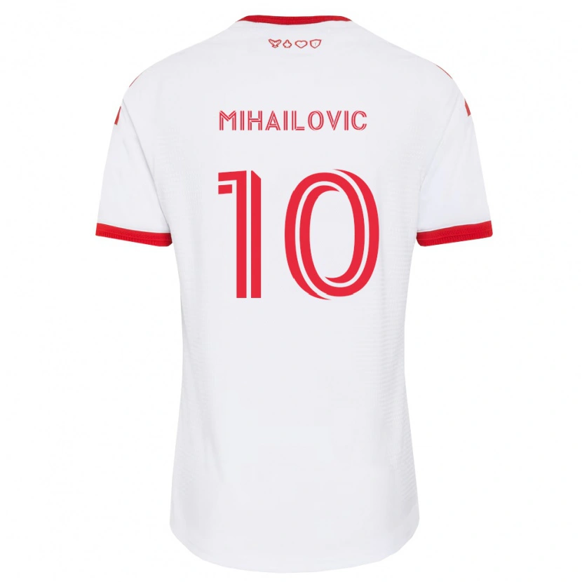 Danxen Bambino Maglia Djordje Mihailovic #10 Bianco Rosso Nero Kit Gara Away 2026/27 Maglietta