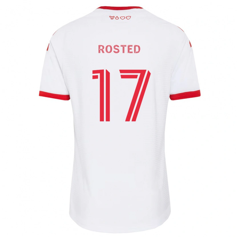Danxen Bambino Maglia Sigurd Rosted #17 Bianco Rosso Nero Kit Gara Away 2026/27 Maglietta