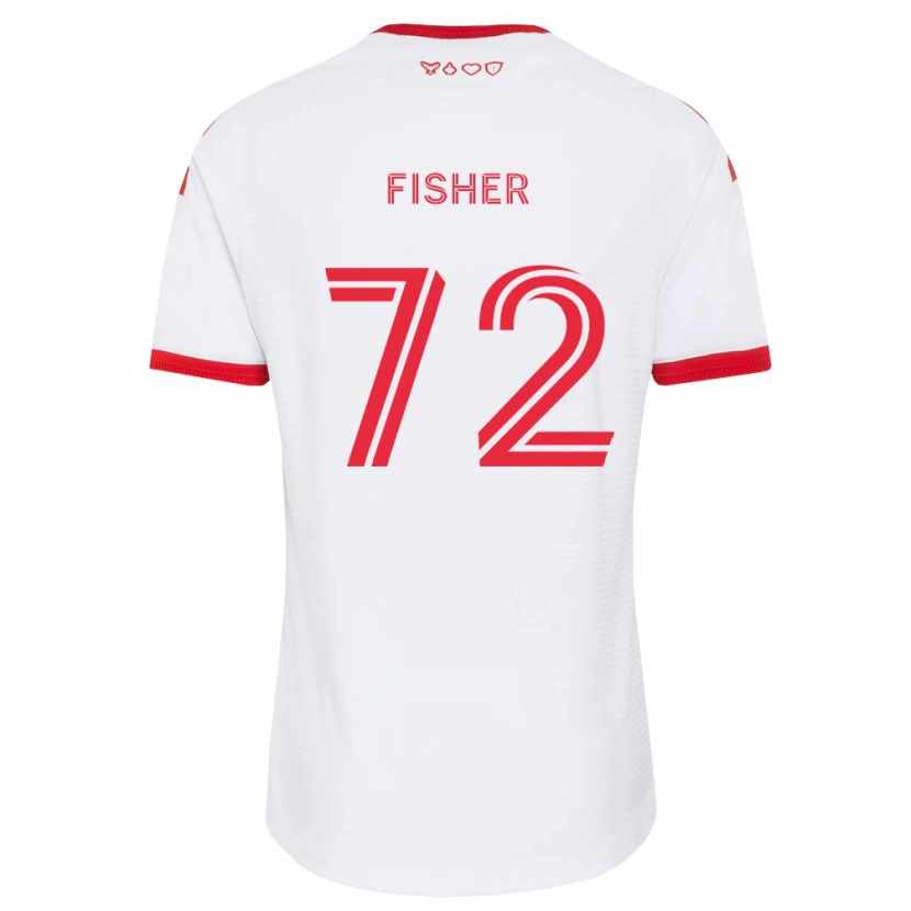Danxen Bambino Maglia Mark Fisher #72 Bianco Rosso Nero Kit Gara Away 2026/27 Maglietta