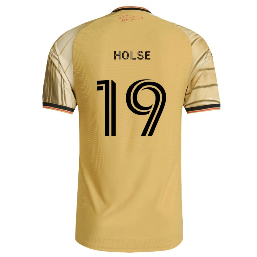 Danxen Bambino Maglia Carlo Holse #19 Marrone Giallo Nero Kit Gara Away 2026/27 Maglietta