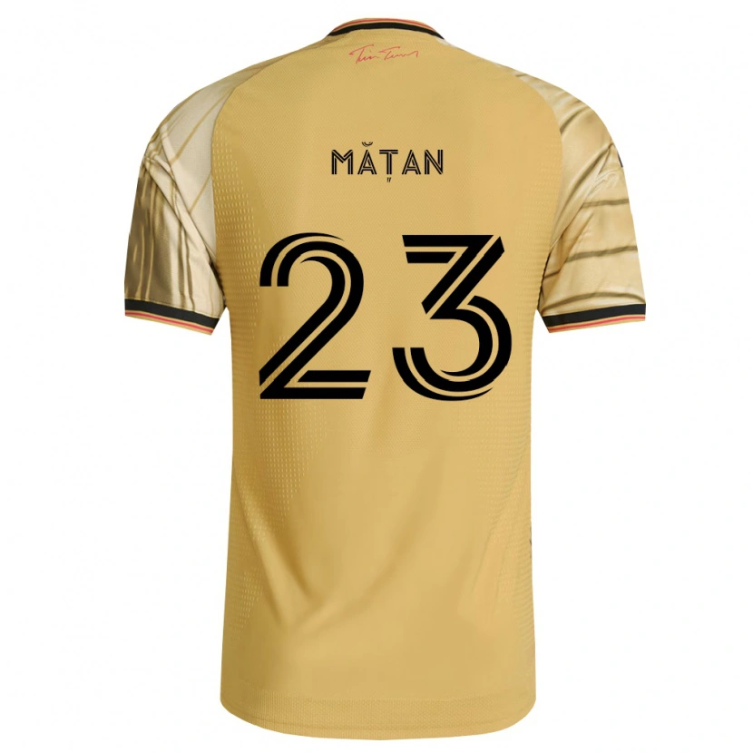 Danxen Bambino Maglia Alexandru Mățan #23 Marrone Giallo Nero Kit Gara Away 2026/27 Maglietta