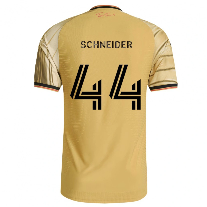 Danxen Bambino Maglia Max Schneider #44 Marrone Giallo Nero Kit Gara Away 2026/27 Maglietta