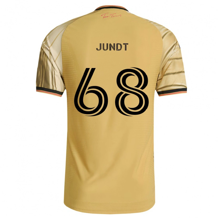 Danxen Bambino Maglia Alexander Jundt #68 Marrone Giallo Nero Kit Gara Away 2026/27 Maglietta