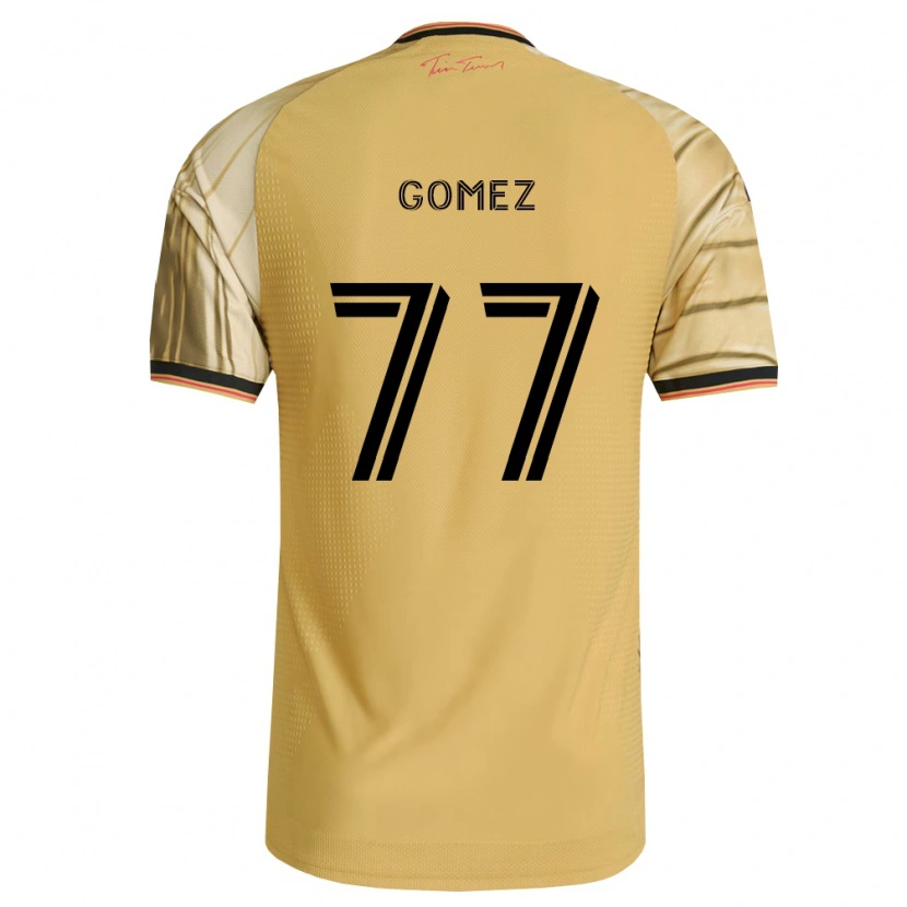 Danxen Bambino Maglia Sam Gomez #77 Marrone Giallo Nero Kit Gara Away 2026/27 Maglietta