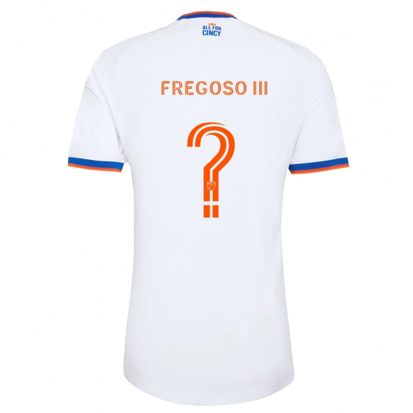 Danxen Bambino Maglia Arturo Fregoso Iii #0 Bianco Blu Navy Arancio Kit Gara Away 2026/27 Maglietta