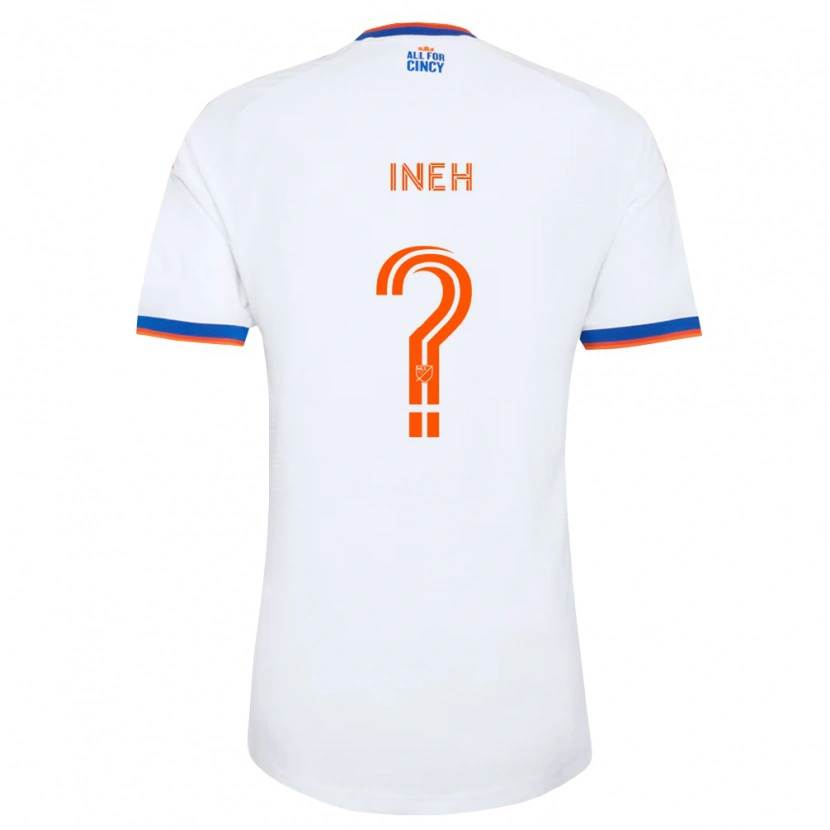 Danxen Bambino Maglia Joel Ineh #0 Bianco Blu Navy Arancio Kit Gara Away 2026/27 Maglietta