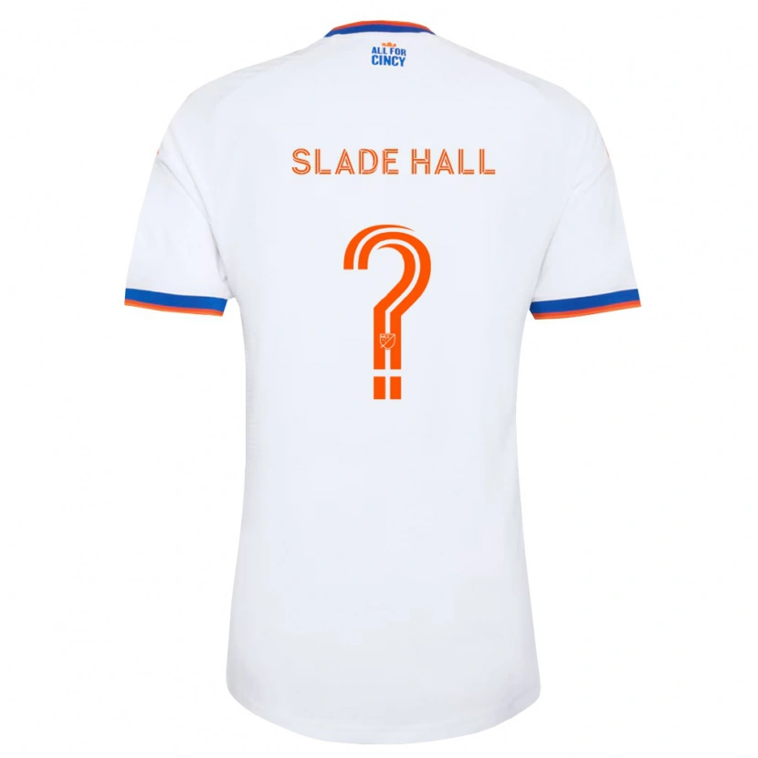 Danxen Bambino Maglia Slade Hall #0 Bianco Blu Navy Arancio Kit Gara Away 2026/27 Maglietta