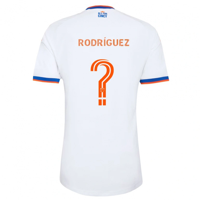 Danxen Bambino Maglia David Rodríguez #0 Bianco Blu Navy Arancio Kit Gara Away 2026/27 Maglietta