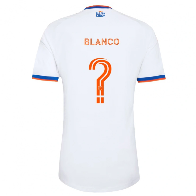 Danxen Bambino Maglia Justin Blanco #0 Bianco Blu Navy Arancio Kit Gara Away 2026/27 Maglietta