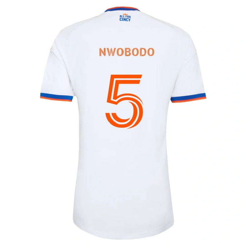 Danxen Bambino Maglia Obinna Nwobodo #5 Bianco Blu Navy Arancio Kit Gara Away 2026/27 Maglietta