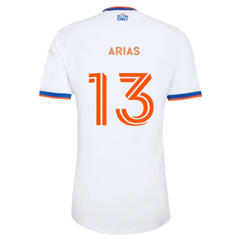 Danxen Bambino Maglia Santiago Arias #13 Bianco Blu Navy Arancio Kit Gara Away 2026/27 Maglietta