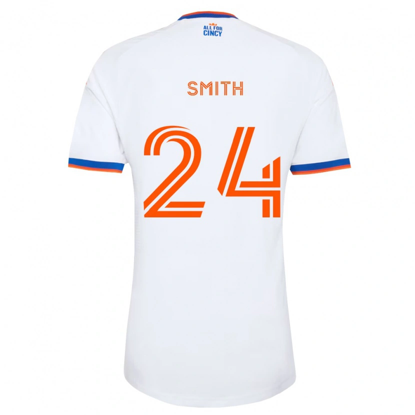 Danxen Bambino Maglia Kyle Smith #24 Bianco Blu Navy Arancio Kit Gara Away 2026/27 Maglietta