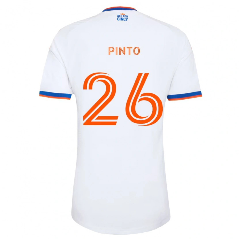 Danxen Bambino Maglia Malik Pinto #26 Bianco Blu Navy Arancio Kit Gara Away 2026/27 Maglietta