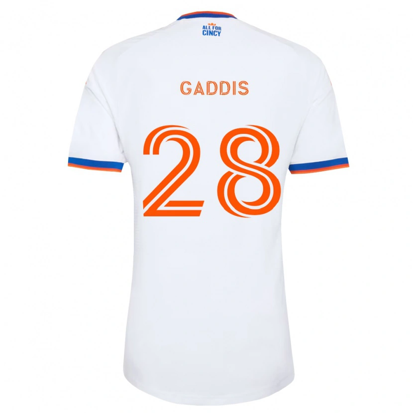 Danxen Bambino Maglia Raymon Gaddis #28 Bianco Blu Navy Arancio Kit Gara Away 2026/27 Maglietta