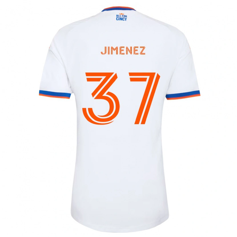 Danxen Bambino Maglia Stiven Jimenez #37 Bianco Blu Navy Arancio Kit Gara Away 2026/27 Maglietta
