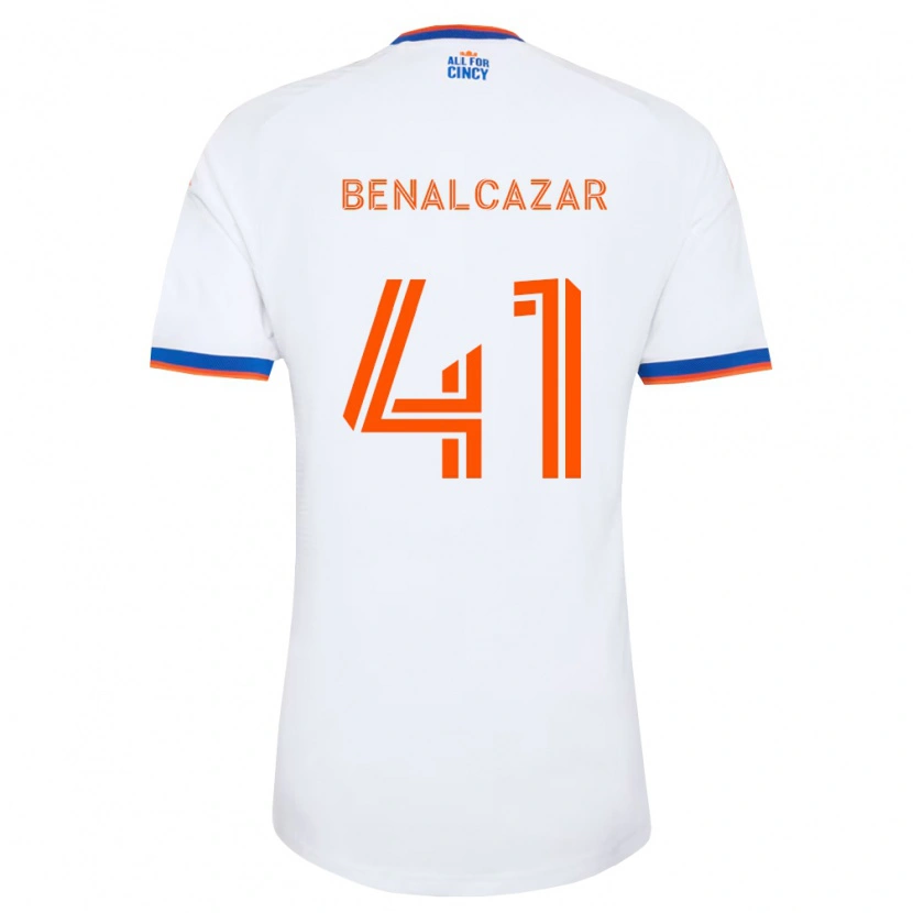 Danxen Bambino Maglia Nico Benalcázar #41 Bianco Blu Navy Arancio Kit Gara Away 2026/27 Maglietta