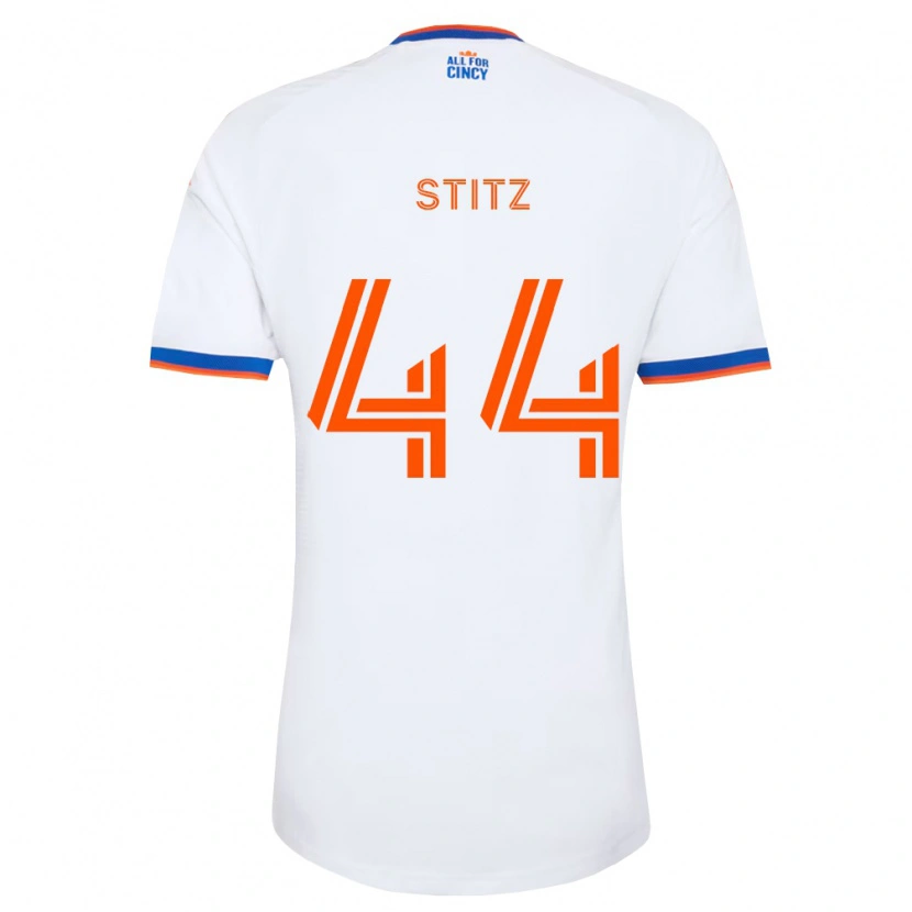 Danxen Bambino Maglia Ben Stitz #44 Bianco Blu Navy Arancio Kit Gara Away 2026/27 Maglietta