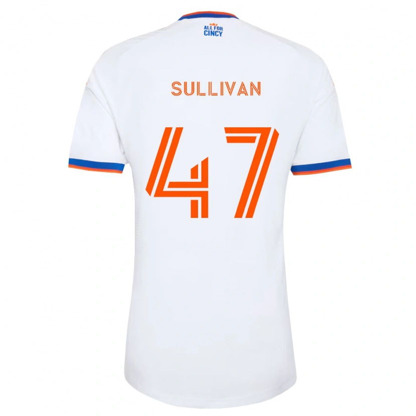 Danxen Bambino Maglia Michael Sullivan #47 Bianco Blu Navy Arancio Kit Gara Away 2026/27 Maglietta
