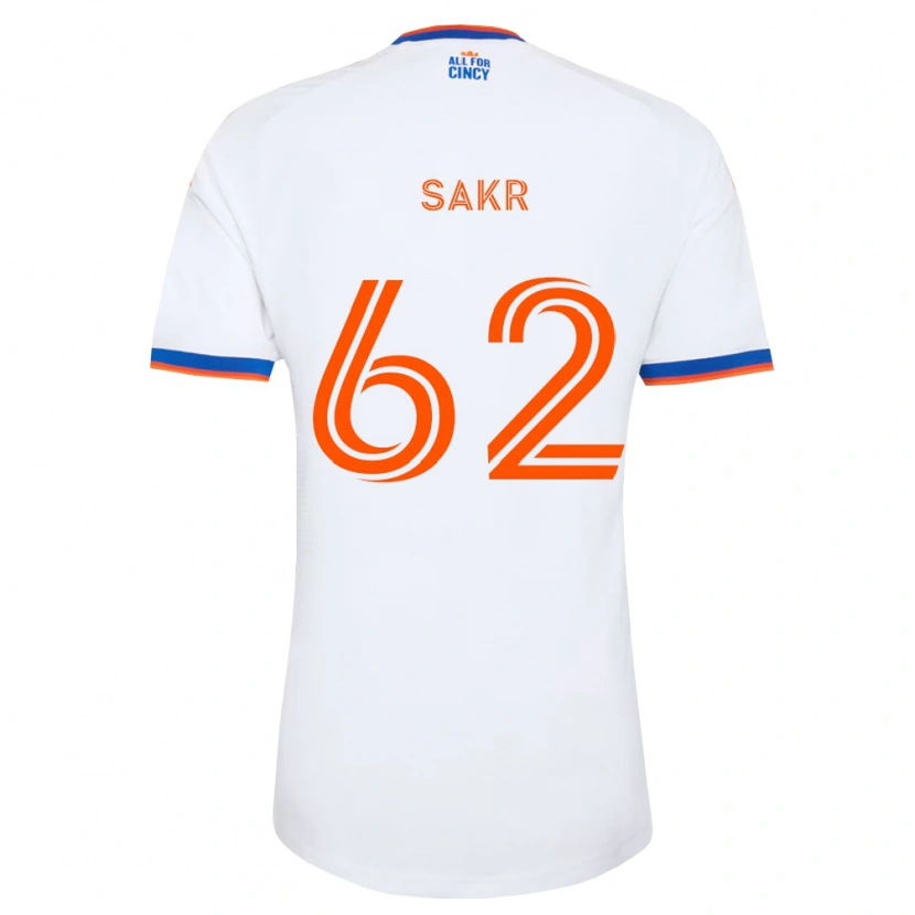 Danxen Bambino Maglia Ali Sakr #62 Bianco Blu Navy Arancio Kit Gara Away 2026/27 Maglietta