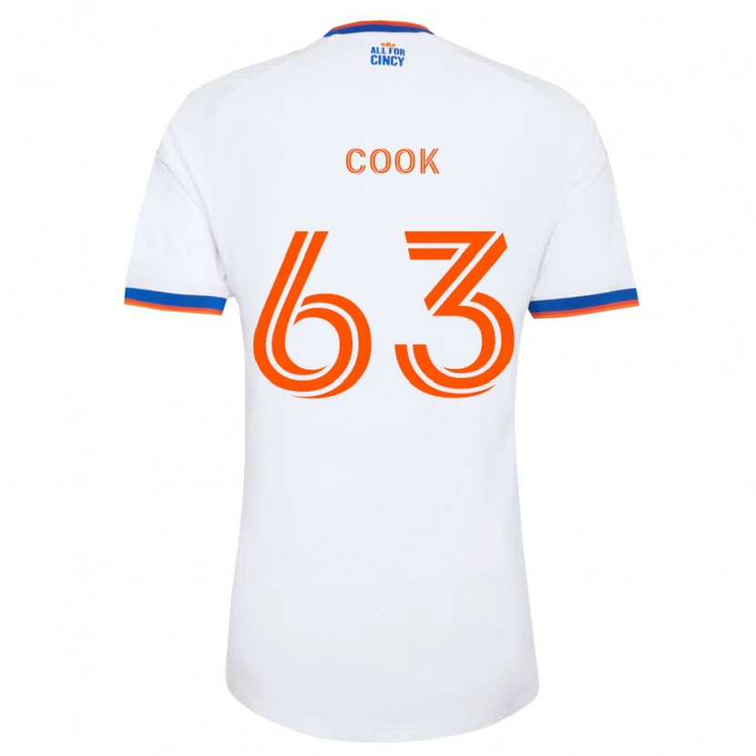 Danxen Bambino Maglia Steel Cook #63 Bianco Blu Navy Arancio Kit Gara Away 2026/27 Maglietta