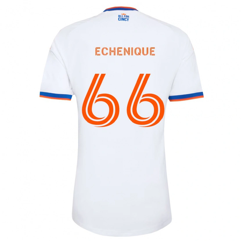 Danxen Bambino Maglia Ender Echenique #66 Bianco Blu Navy Arancio Kit Gara Away 2026/27 Maglietta