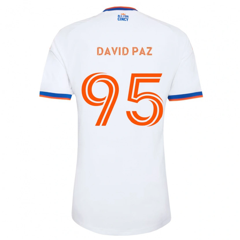 Danxen Bambino Maglia David Paz #95 Bianco Blu Navy Arancio Kit Gara Away 2026/27 Maglietta