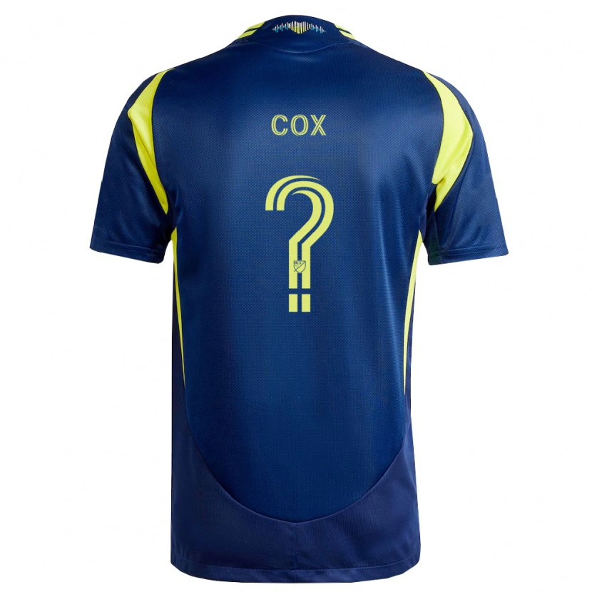 Danxen Bambino Maglia Justin Cox #0 Giallo Blu Navy Kit Gara Away 2026/27 Maglietta