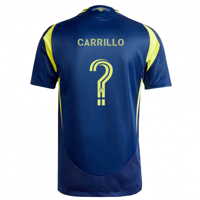 Danxen Bambino Maglia Alejandro Carrillo #0 Giallo Blu Navy Kit Gara Away 2026/27 Maglietta