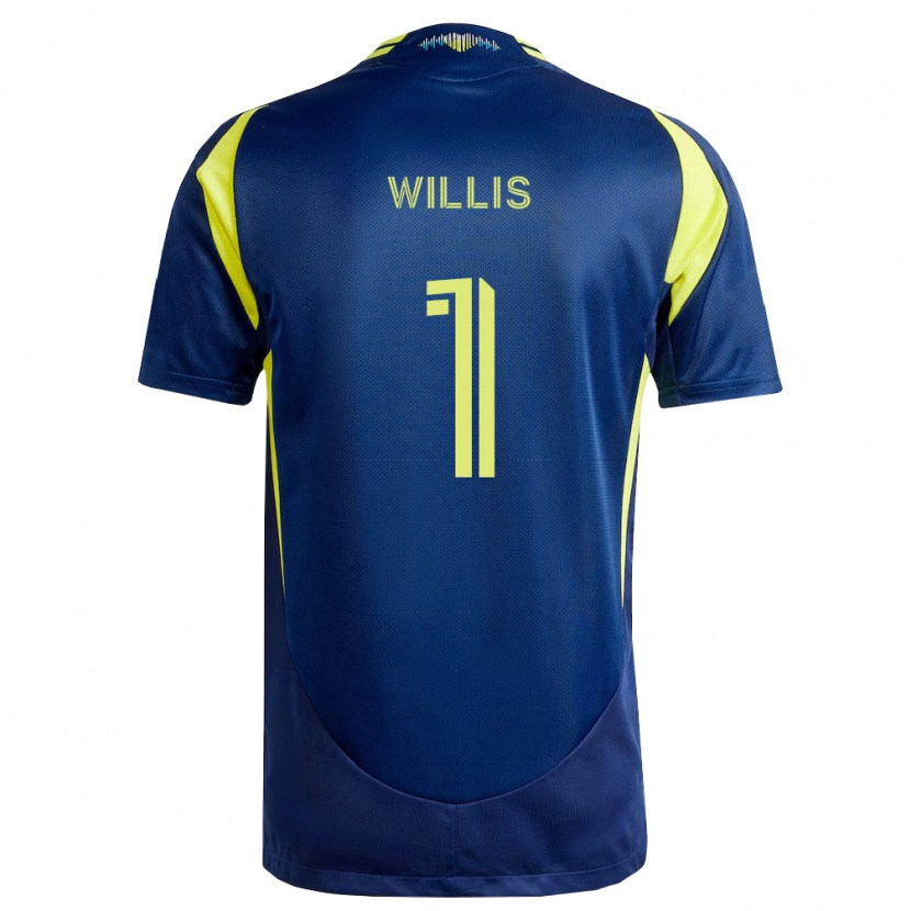 Danxen Bambino Maglia Joe Willis #1 Giallo Blu Navy Kit Gara Away 2026/27 Maglietta