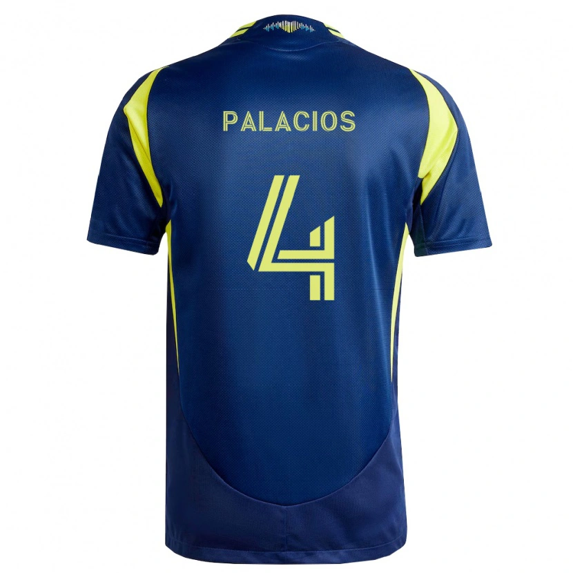 Danxen Bambino Maglia Jeison Palacios #4 Giallo Blu Navy Kit Gara Away 2026/27 Maglietta