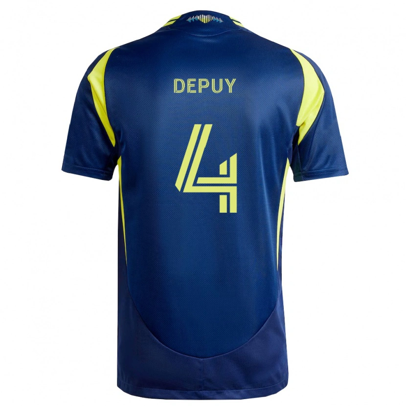 Danxen Bambino Maglia Nick Depuy #4 Giallo Blu Navy Kit Gara Away 2026/27 Maglietta