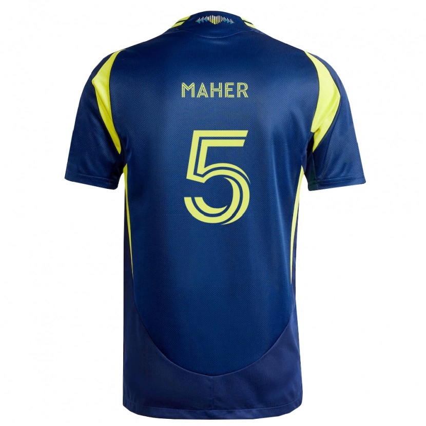 Danxen Bambino Maglia Jack Maher #5 Giallo Blu Navy Kit Gara Away 2026/27 Maglietta