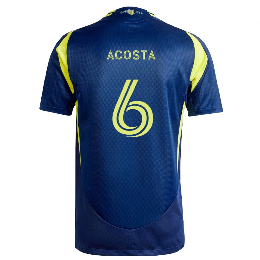 Danxen Bambino Maglia Bryan Acosta #6 Giallo Blu Navy Kit Gara Away 2026/27 Maglietta